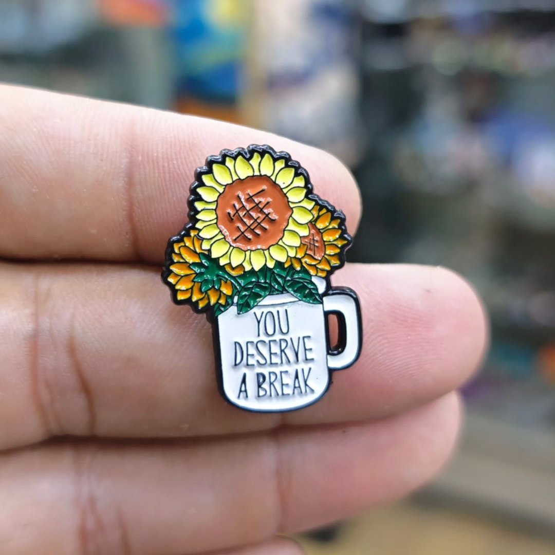 Flower You Deserve A Break Pins - alternate view