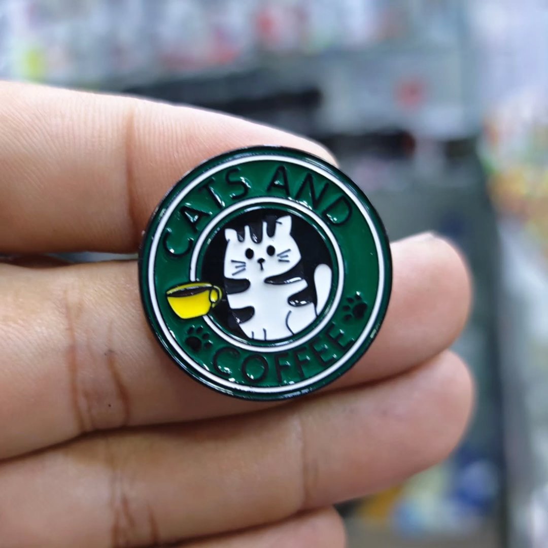 Cats And Coffee Pins - alternate view