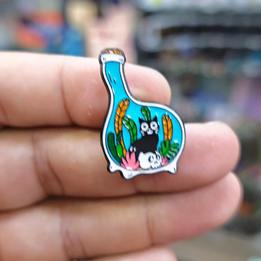 Aqua Cat Pins - alternate view
