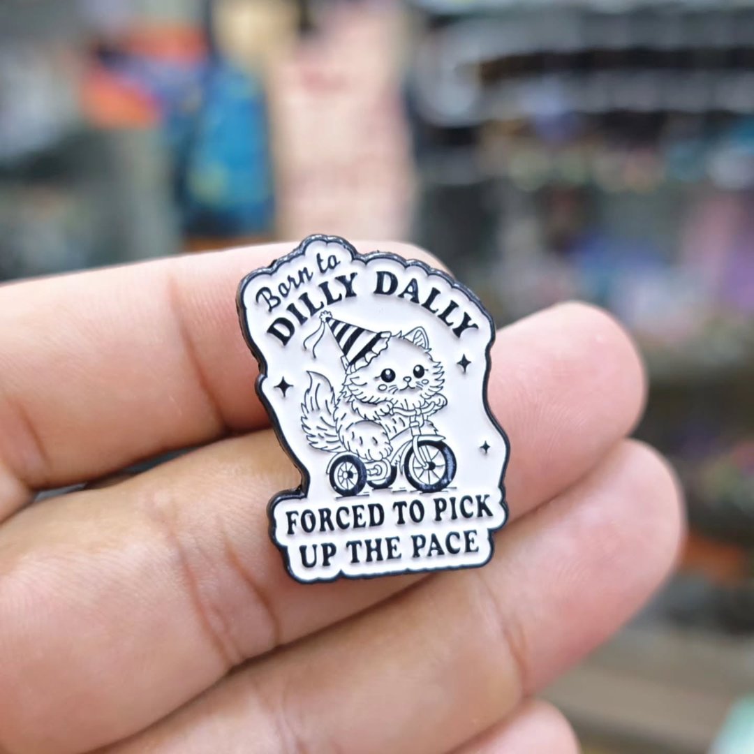 Born To Dilly Dally Cat Pins - alternate view