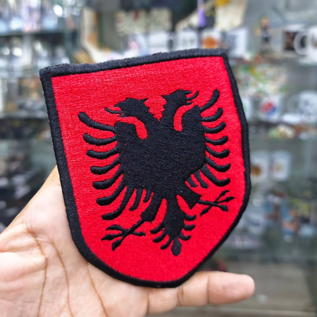 Embroidered Patch Albania Flag 105 x 125 MM - alternate view