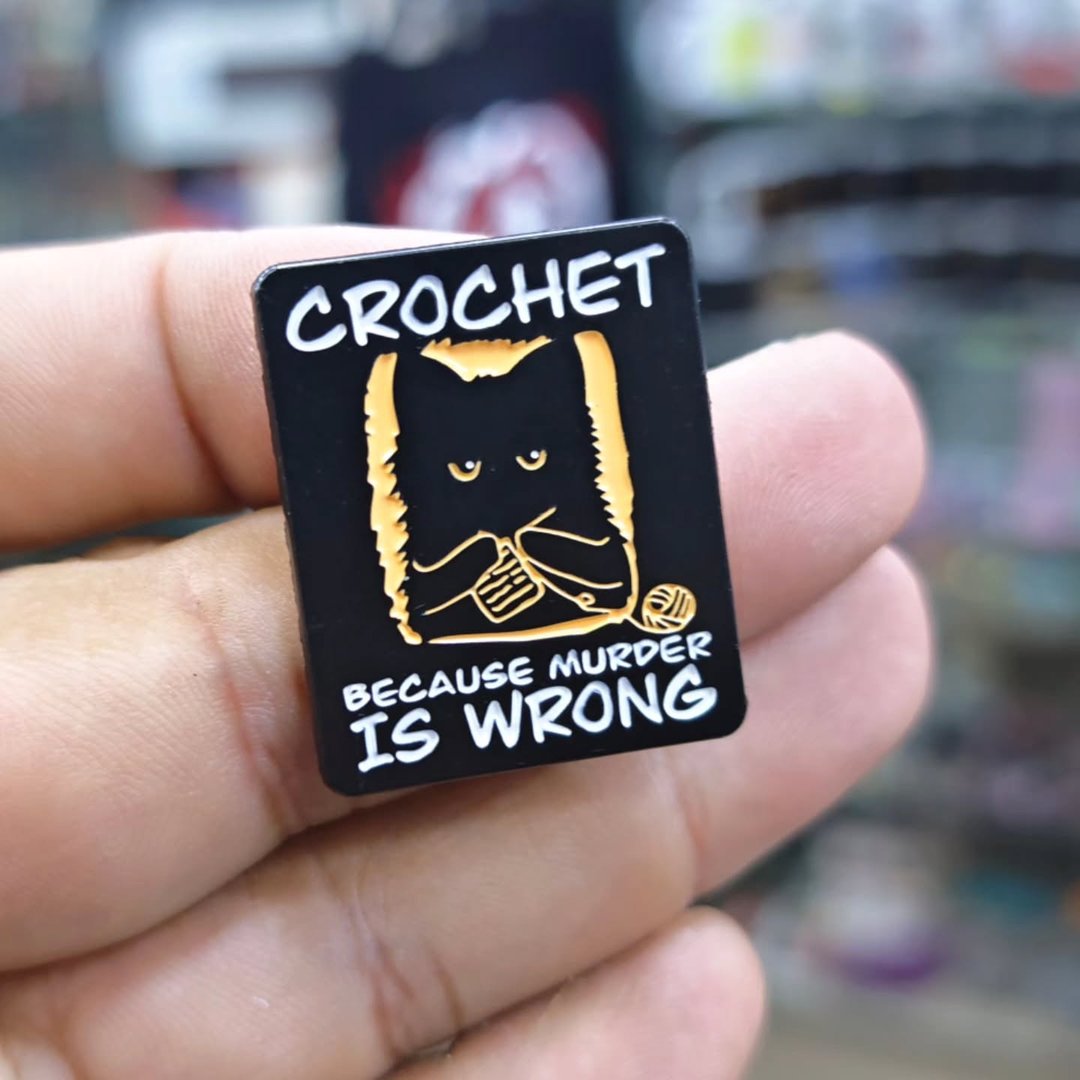 Crochet Is Wrong Cat Pins - alternate view