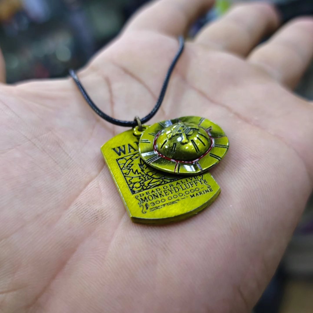 One Piece Luffy Wanted Necklace - alternate view