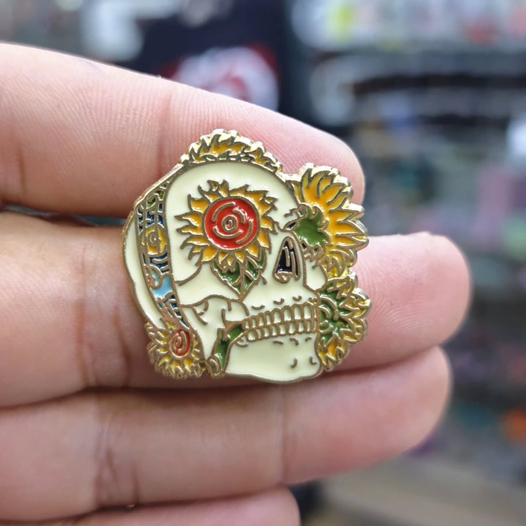 Skull Flower Pins - alternate view
