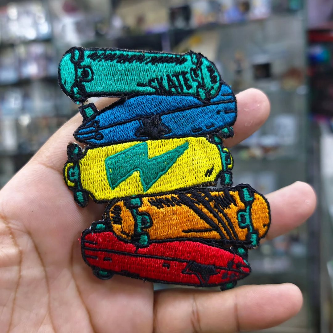 Embroidered Patch Skateboard 100 x 80 MM - alternate view