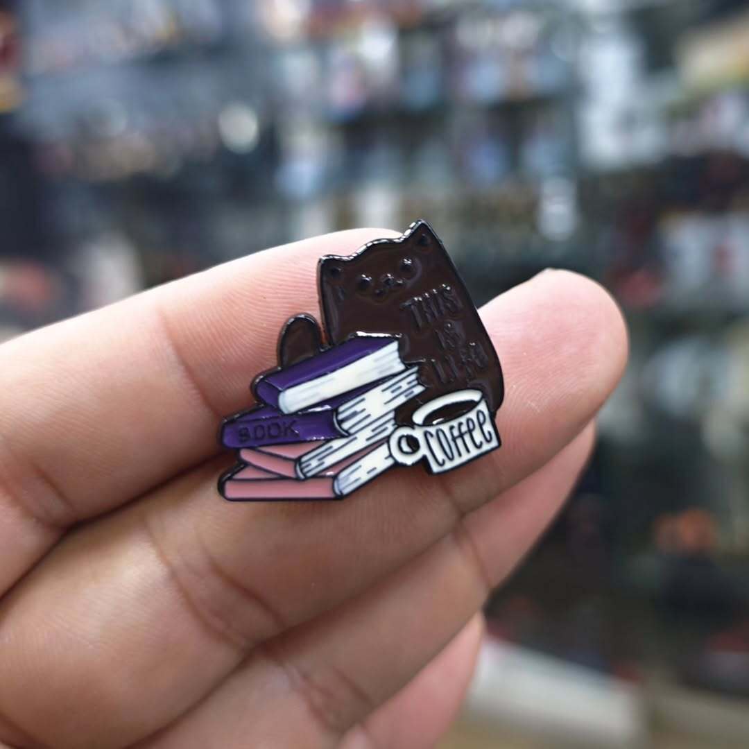 This Is Life Coffee Cat Pins - alternate view