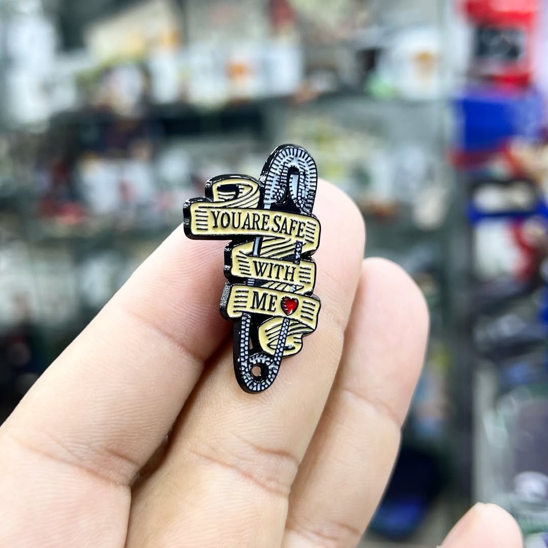 You Are Safe With Me Pins - alternate view