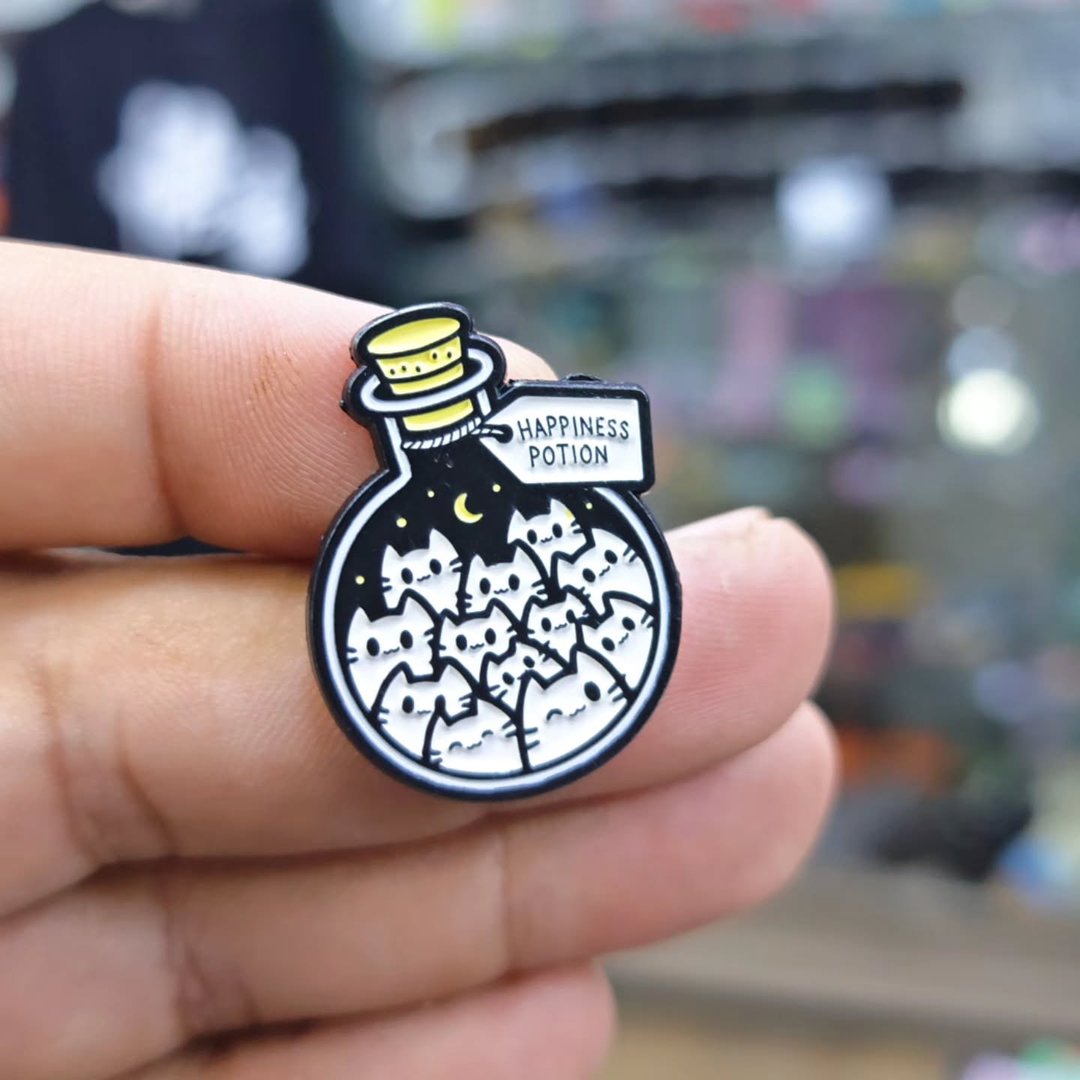 Happines Potion Cat Pins - alternate view