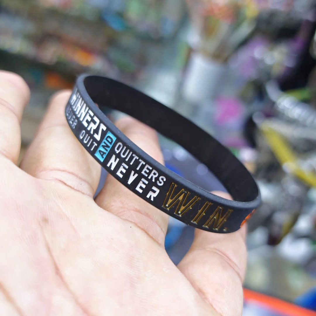 Winners Never Quit BasketBall Silicone Bracelet - alternate view