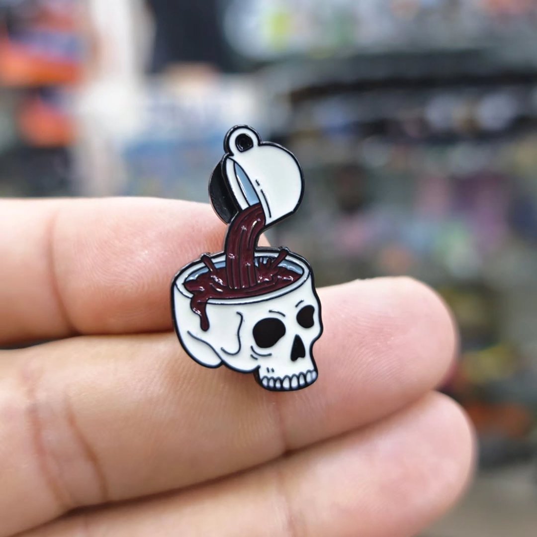 Coffee Skull Pins - alternate view