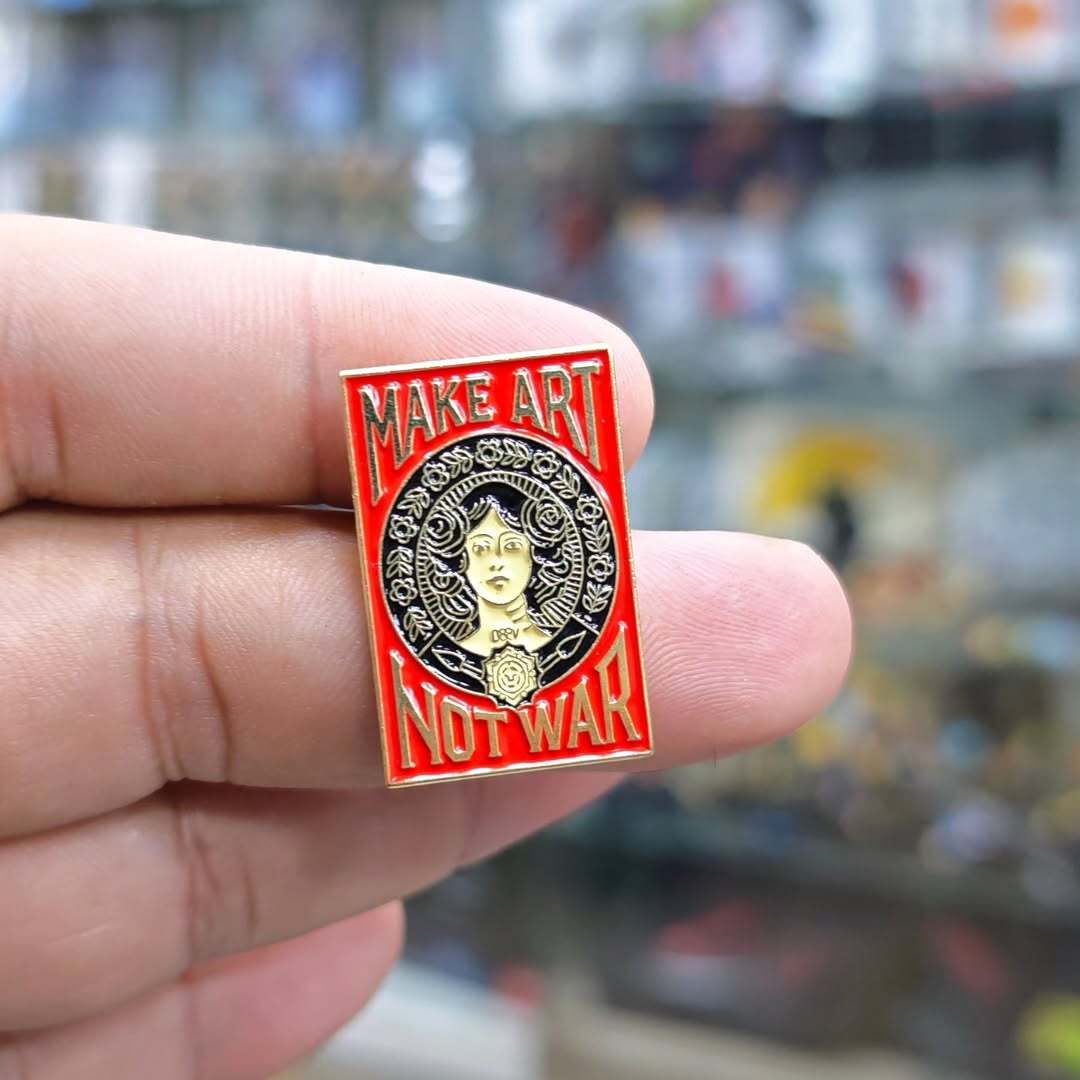 Make Art Not War Pins - alternate view