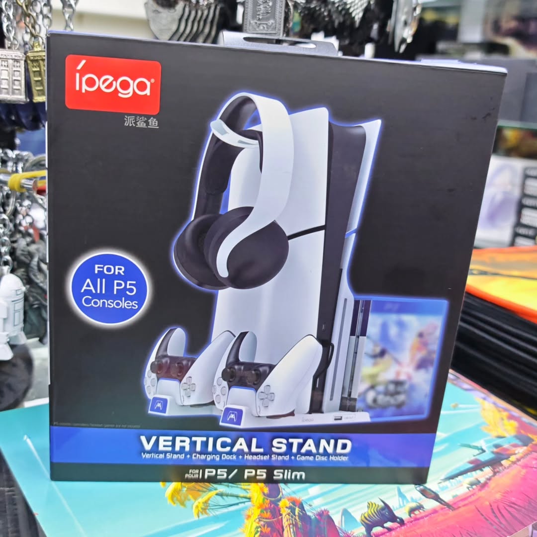 Vertical Stand P5/ P5 Slim Charging Dock Headset Stand and Game Disc Holder - Console Support