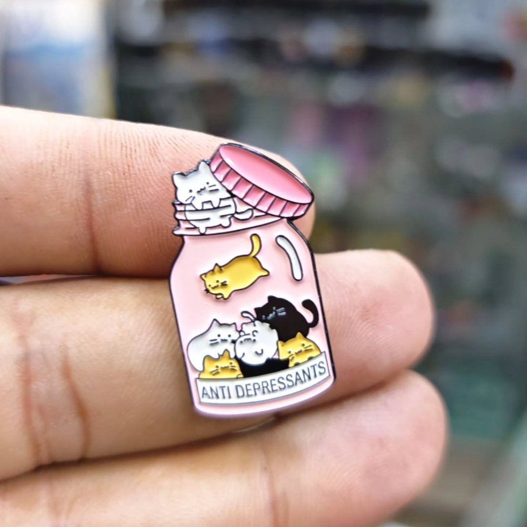 Antidepressants Cat Pins - Metal Pins
