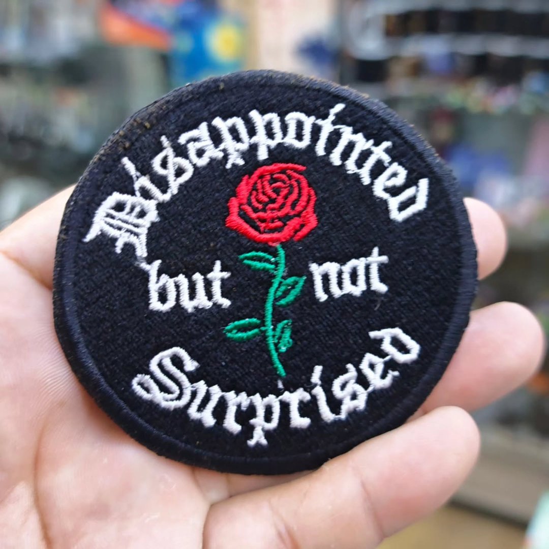 Embroidered Patch Disapointed Surprised 80 x 80 MM - Embroidered Patch