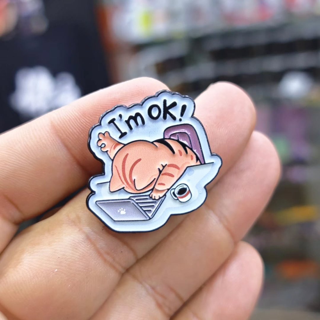 Im Ok Cat Pins - Metal Pins