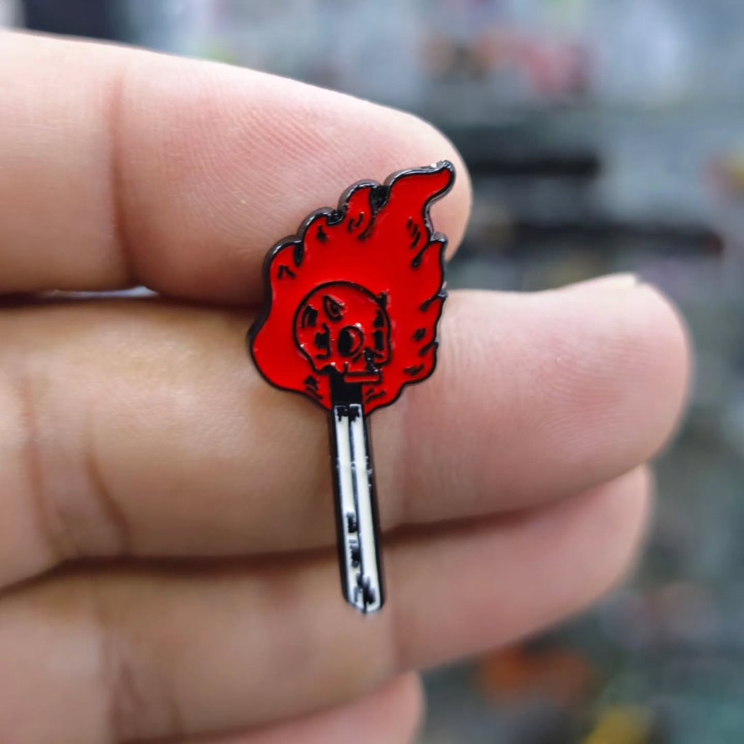Fire Skull Pins - Metal Pins