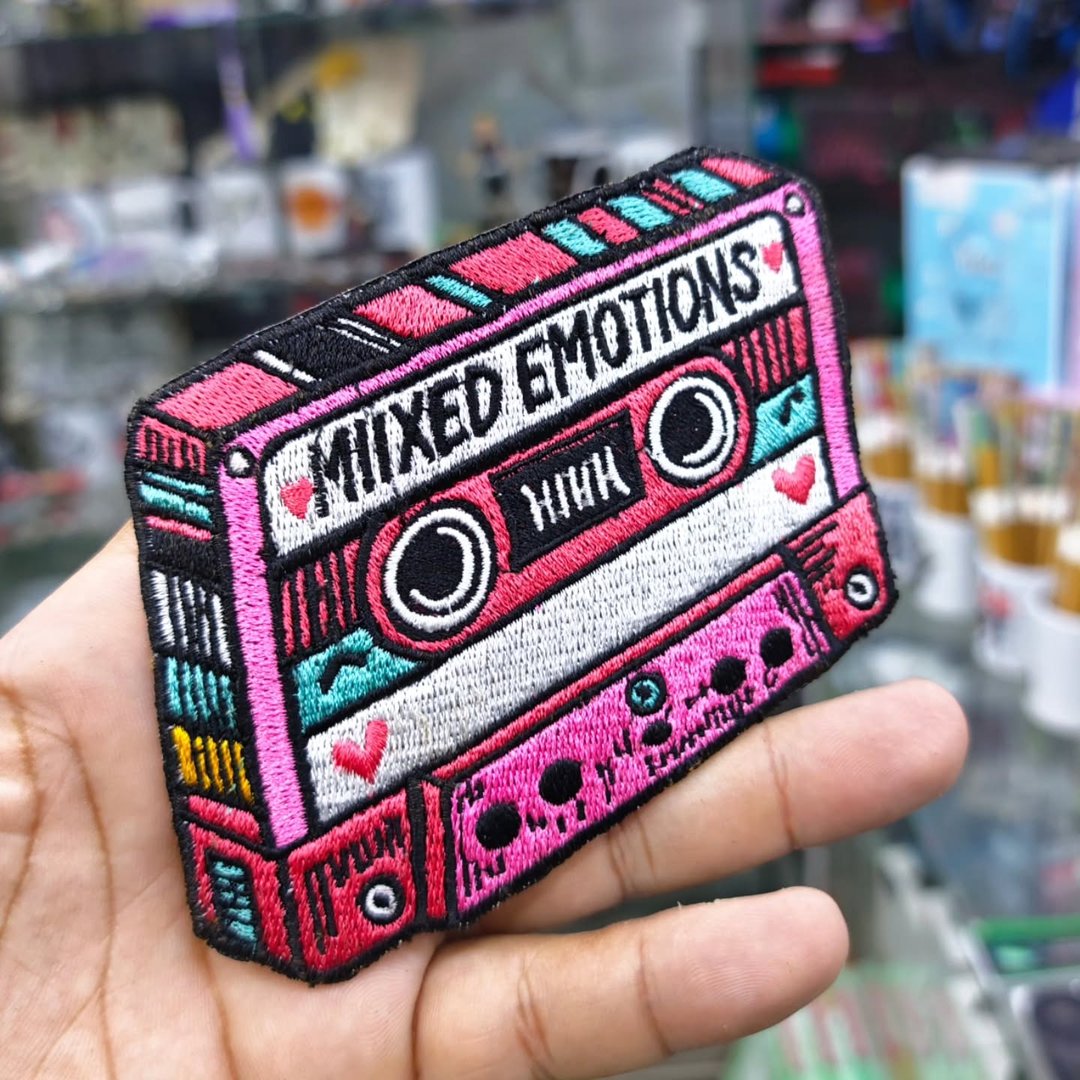 Embroidered patch Cassette Mixed 120 x 80 MM - Embroidered Patch