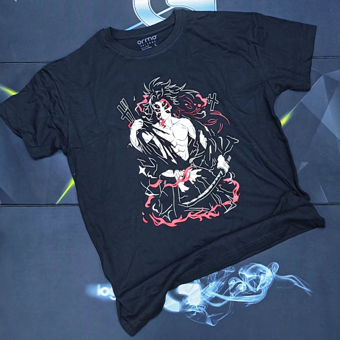 Demon Slayer Kokushibo Taille L Noir T-Shirt - T-Shirt