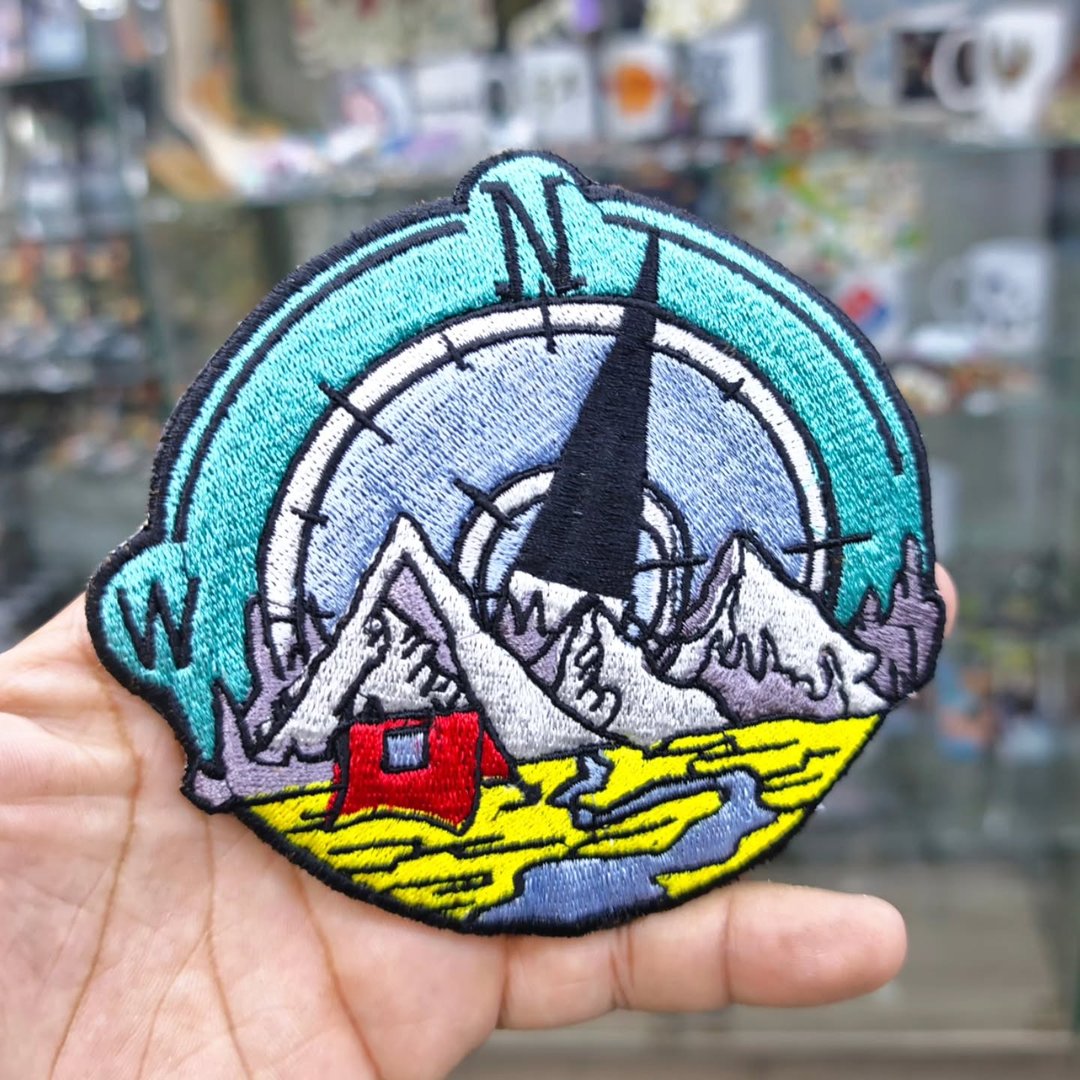 Embroidered Patch Travel Boussole 115 x 120 MM - Embroidered Patch