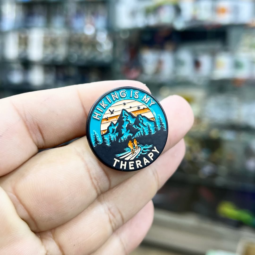 Hiking Is My Therapy Travel Pins - Metal Pins