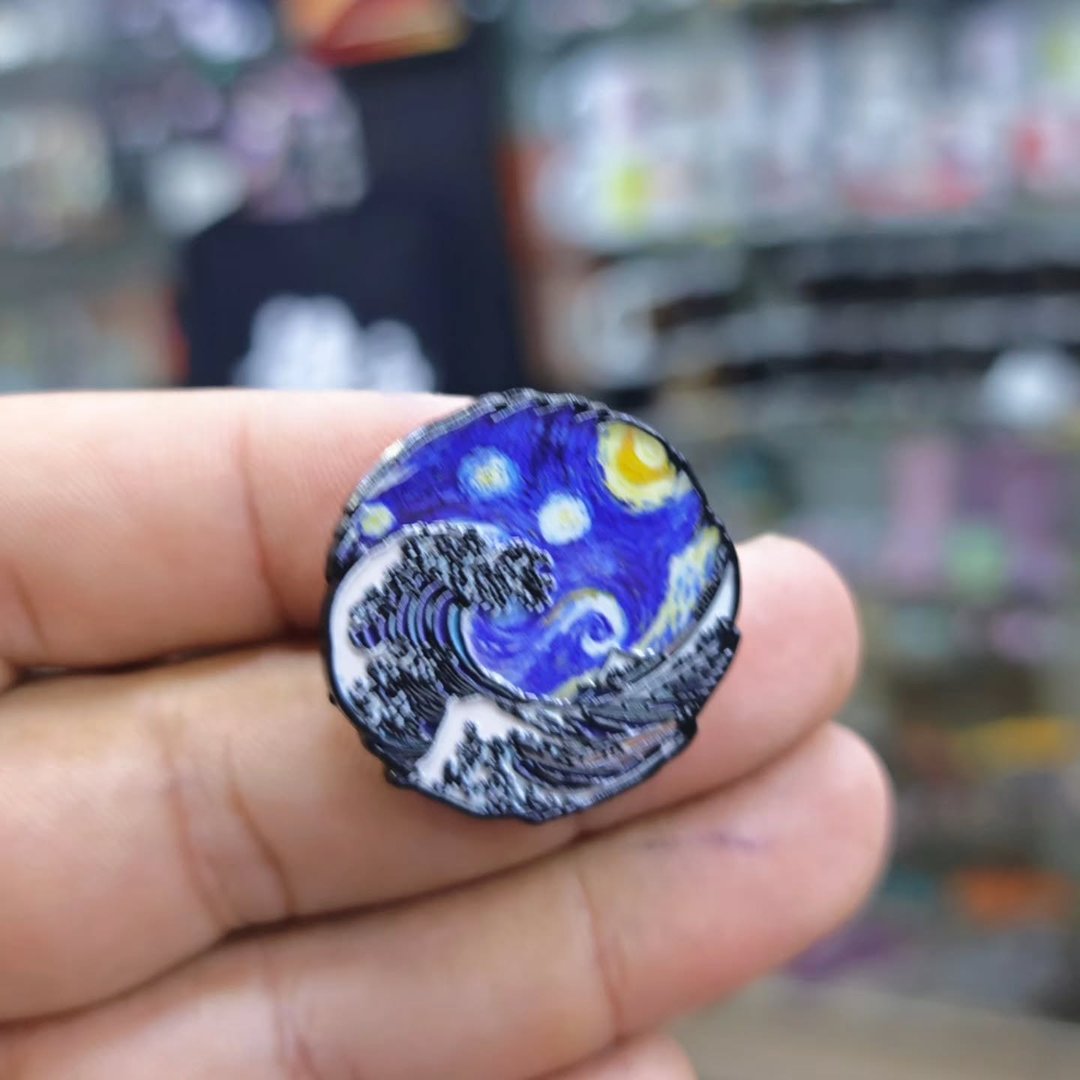 The Great Wave Pins - Metal Pins