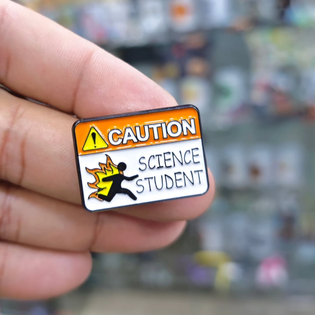 Caution Science Student Pins - Metal Pins